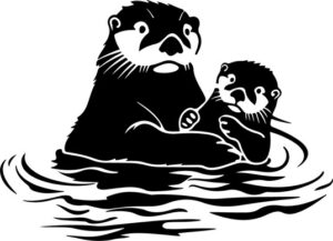 Sea Otter Mother And Baby