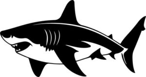 Shark Swimming Silhouette