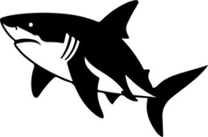 Shark Swimming Silhouette