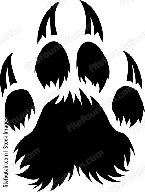Sharp animal paw print