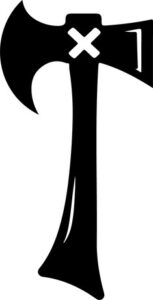 Sharp axe with crossed out blade