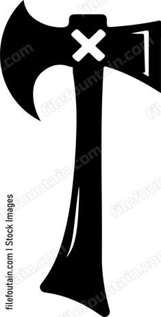 Sharp axe with crossed out blade