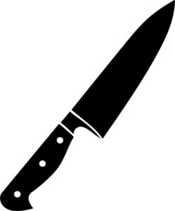Sharp kitchen knife silhouette