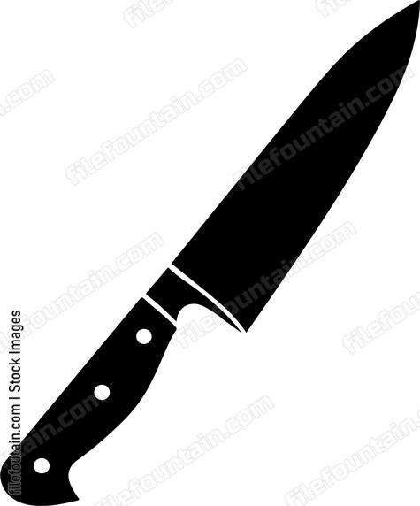 Sharp kitchen knife silhouette