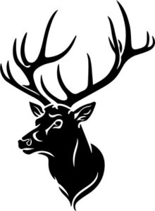 silhouette of deer head