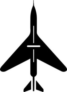 silhouette of deltwing jet