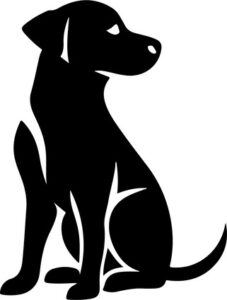 silhouette of sitting dog