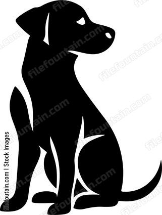 silhouette of sitting dog