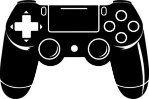 silhouette of video game controller