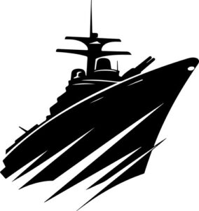 silhouette of warship