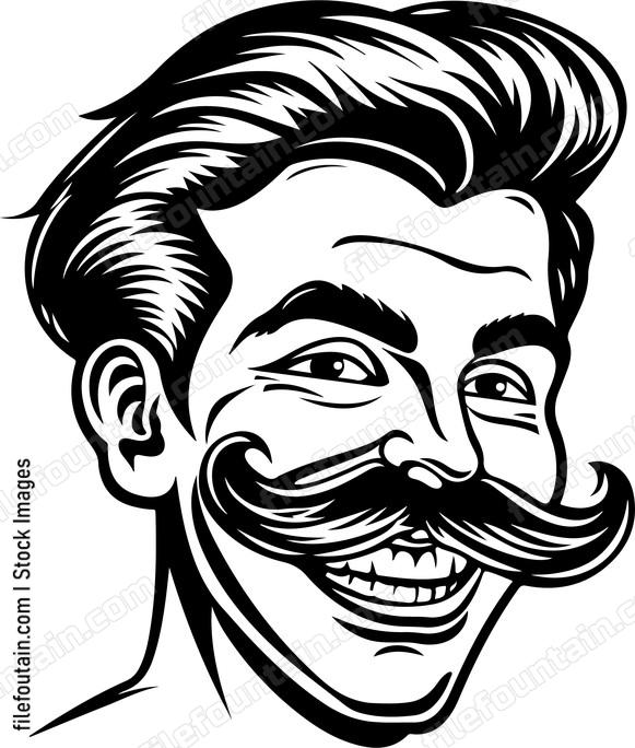Smiling Man Mustache