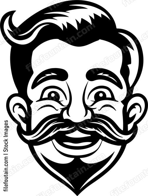 Smiling Man Mustache
