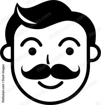 Smiling Man Mustache