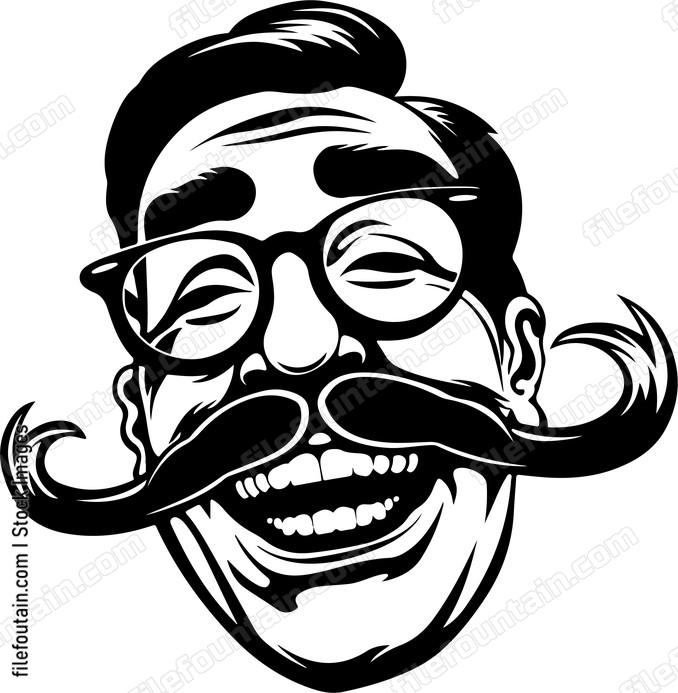 Smiling Man Mustache