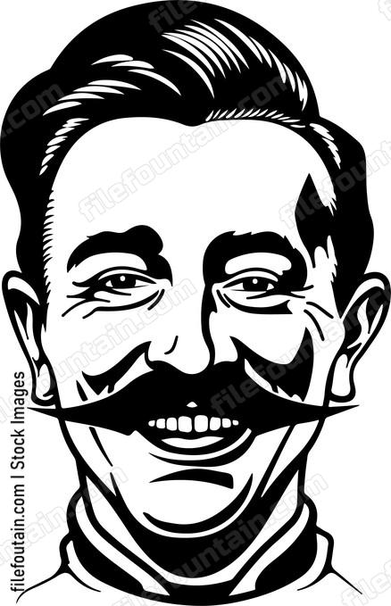 Smiling Man Mustache