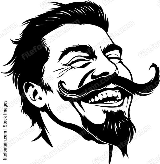 Smiling Man Mustache