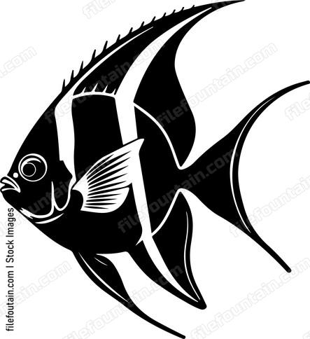 Striped fish silhouette