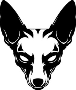 Stylized dog head