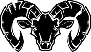 Stylized ram head