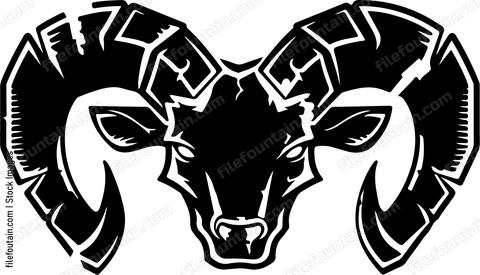 Stylized ram head