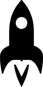 stylized rocket ship