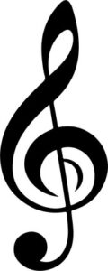 The image is treble clef