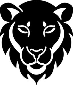 The image shows lions face