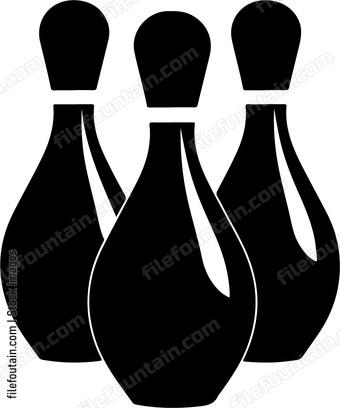 Three bowling pins