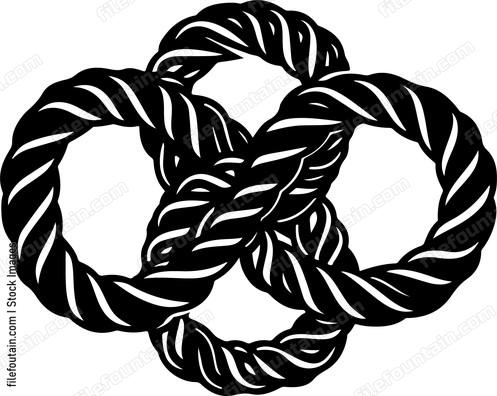 Three interlocked rope circles