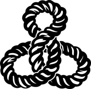 Three intertwined circles of rope