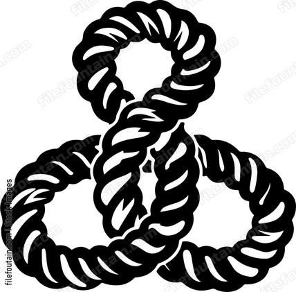 Three Stranded Rope Graphic Three intertwined circles of rope Logo Vector Design - FileFountain