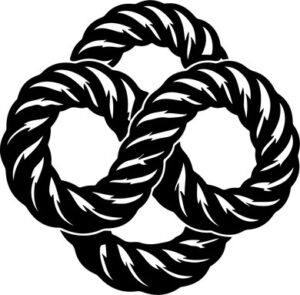 Three intertwined ropes