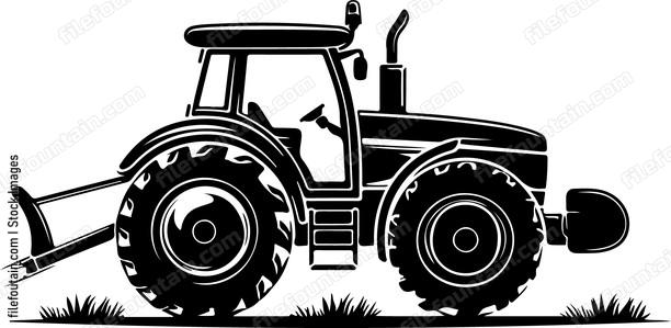 Tractor in field plowing