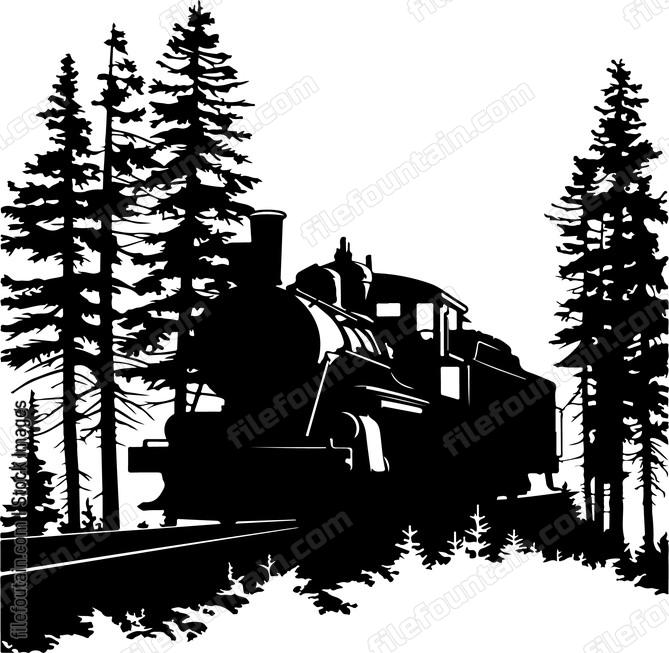 Train In Forest