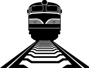 Train on railroad tracks