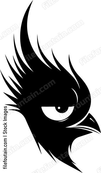 Tribal eagle head side view