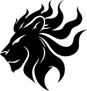 Tribal lion head side profile