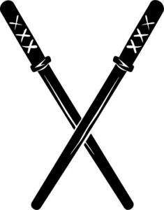 Two crossed wooden sticks