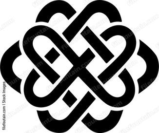 Two interlocking hearts