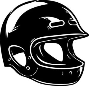 Vintage black motorcycle helmet