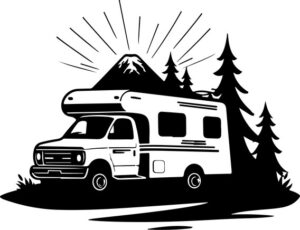 Vintage camper vin nature