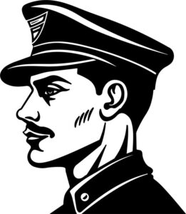 Vintage man in uniform train conductor