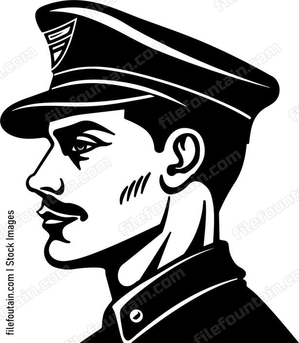 Vintage man in uniform train conductor