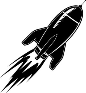 Vintage Retro Space Rocket