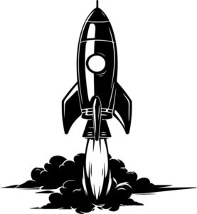Vintage Retro Space Rocket
