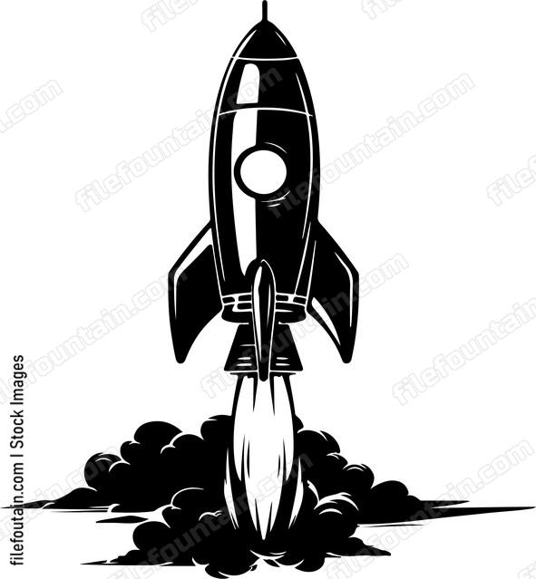 Vintage Retro Space Rocket