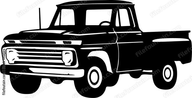 Vintage truck silhouette