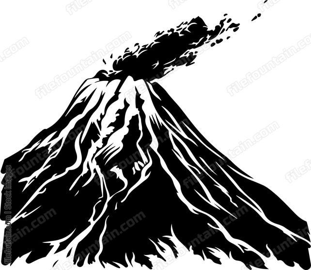 Volcano spewing lavand ash