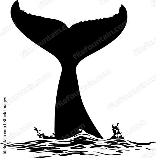 Whale Tail In Sea