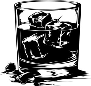 Whiskey On Rocks With Ice